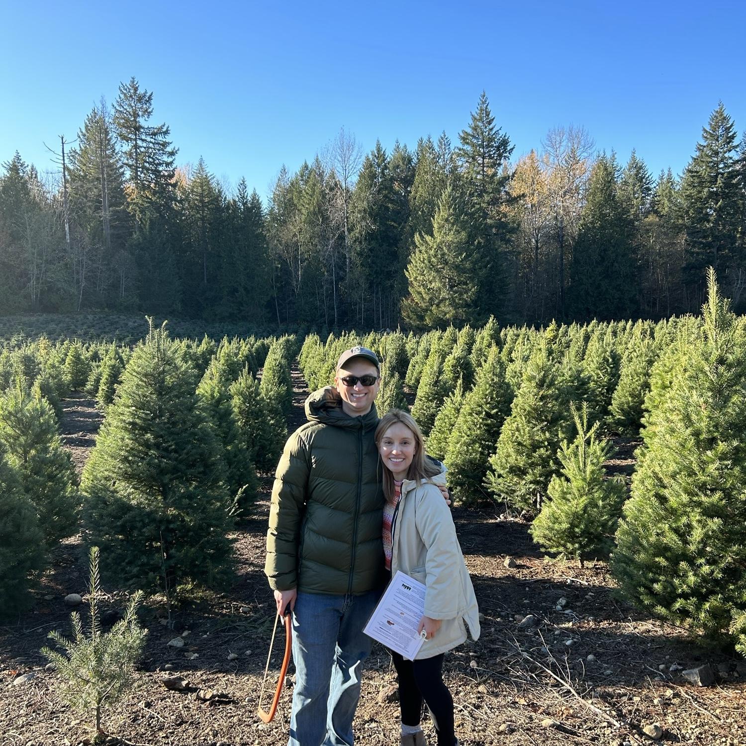 Suzette cut down her first Christmas tree this day!