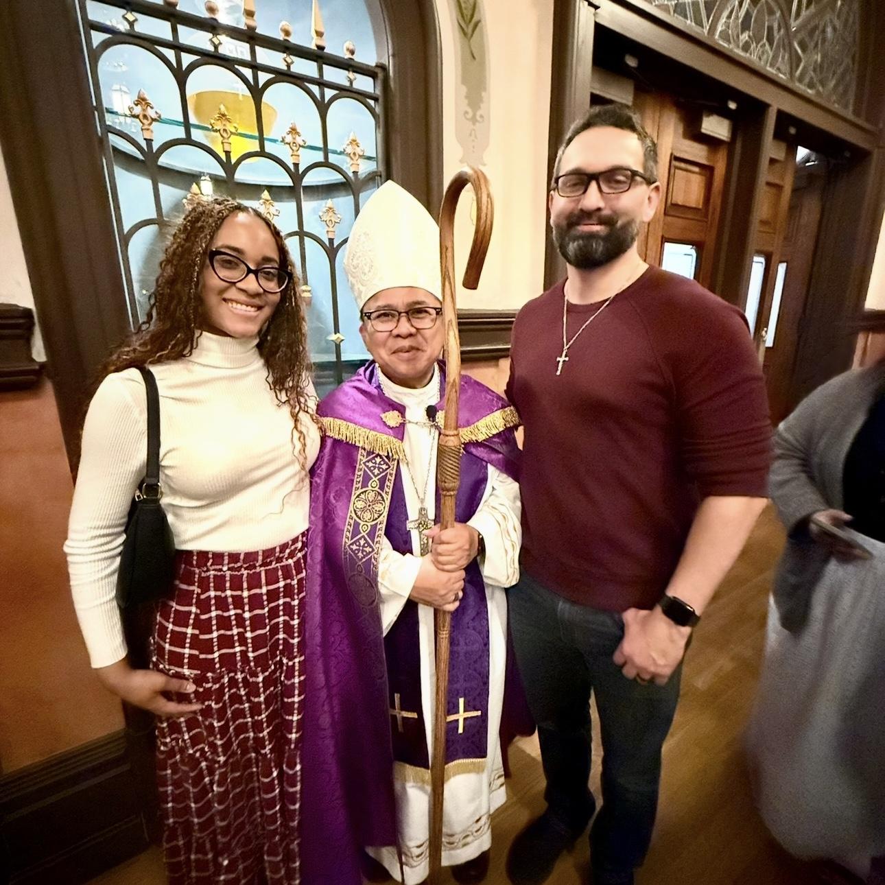 Aliyah and Abraham with the Most Reverend Bishop Rey Bersabal