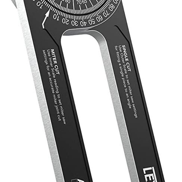LEXIVON Aluminum Miter Saw Protractor | 7-Inch Rust Proof Angle Finder Featuring Precision Laser Engraved Scales (LX-230)