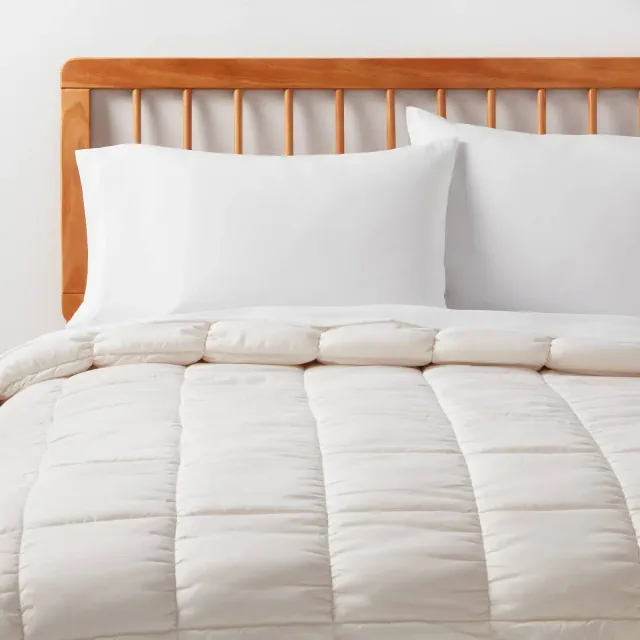 King Box Stitch Puffer Comforter King Ivory - Room Essentials™