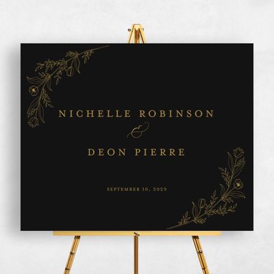 Black Wedding Sign - Seraphine Landscape