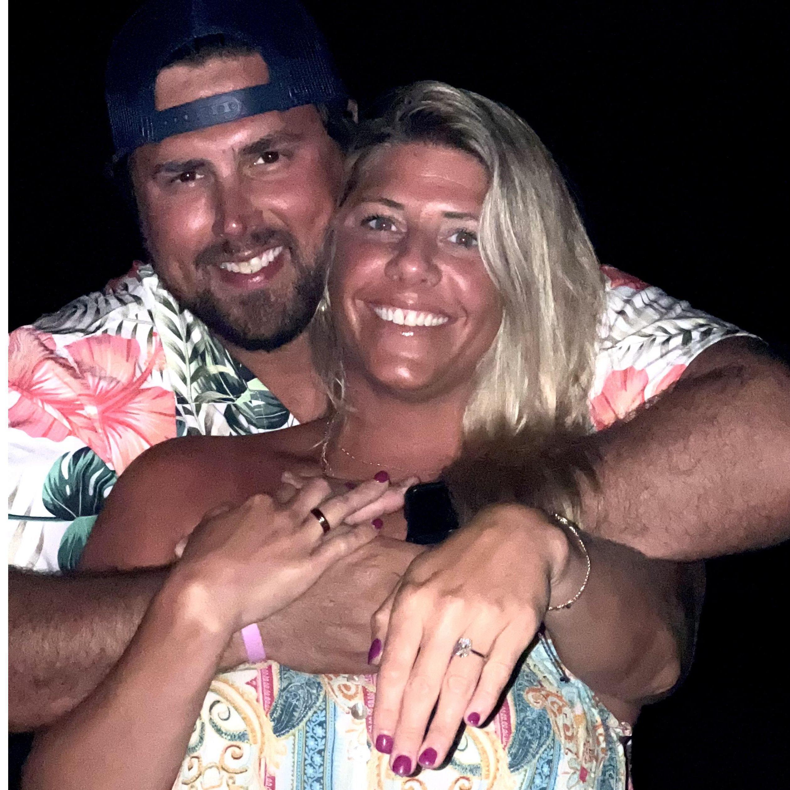 When proposed to on April 1st, in camo, and a baseball hat... one becomes prompt to stage a beach photo shoot. At night.