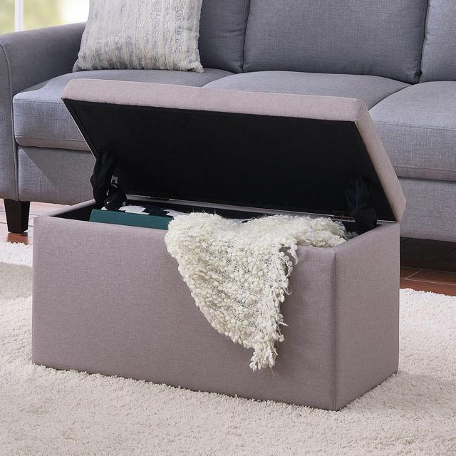 Better Homes & Gardens 30-inch Hinged Storage Ottoman, Sand