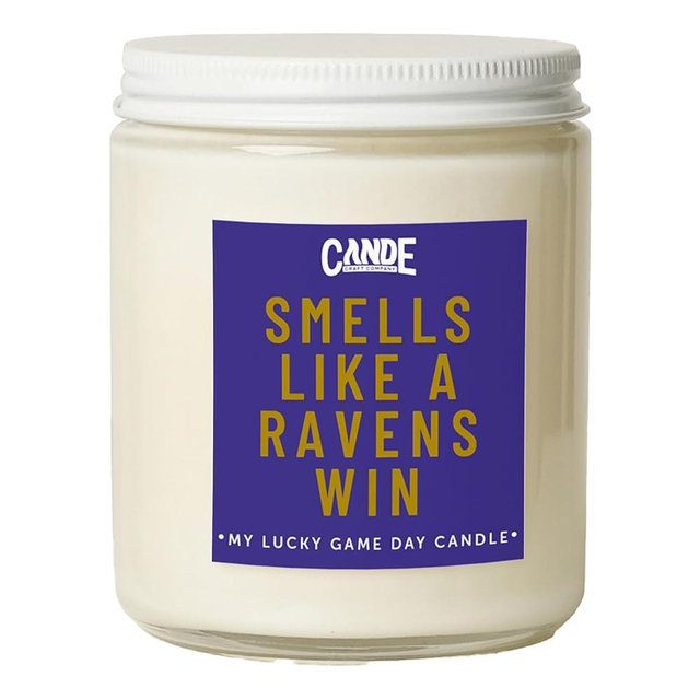 CE Craft - Smells Like A Ravens Win Candle - Football Themed, Gift for Dad & Son, Baltimore & Maryland Themed (Bourbon Vanilla)