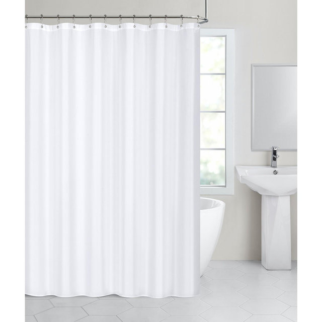GoodGram Hotel Collection Fabric Shower Curtain Liners With Reinforced Hook Holes - White