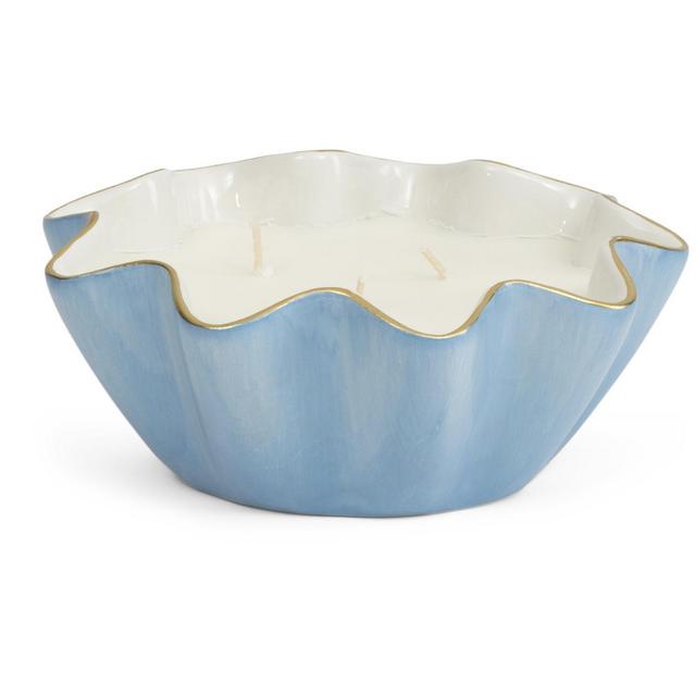 21oz Scalloped Edge Dish With Shiny Gold Rim Candle | Home | TJ Maxx