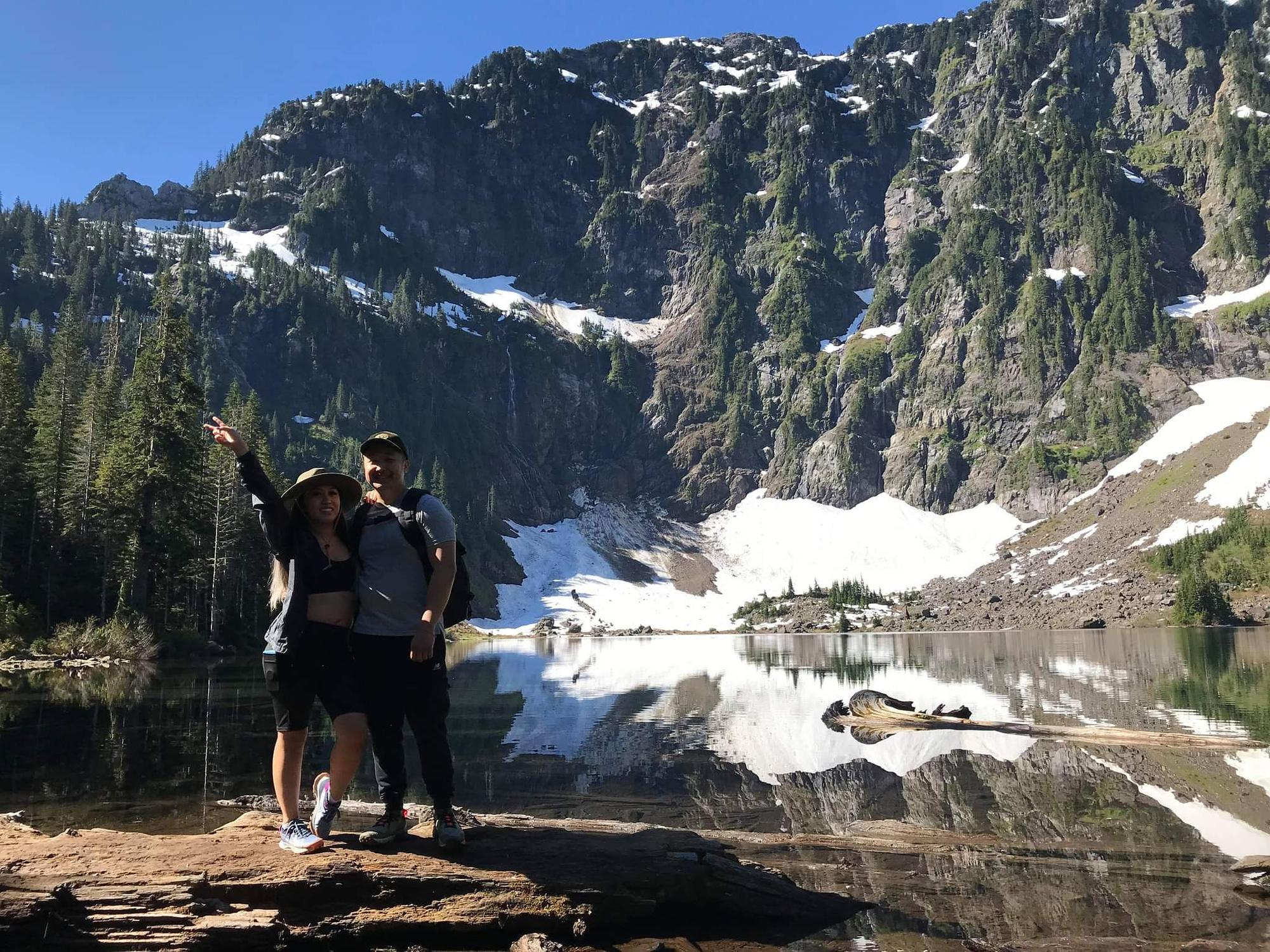 Hiking Lake 22 when we were still dating.