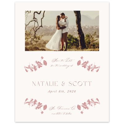 Deep Blush, Pink Wedding Digital Save the Date - Dianora Photo