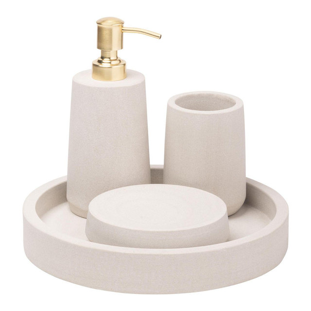 GAURI KOHLI Casablanca Sandstone Bath Accessories, Set of 4
