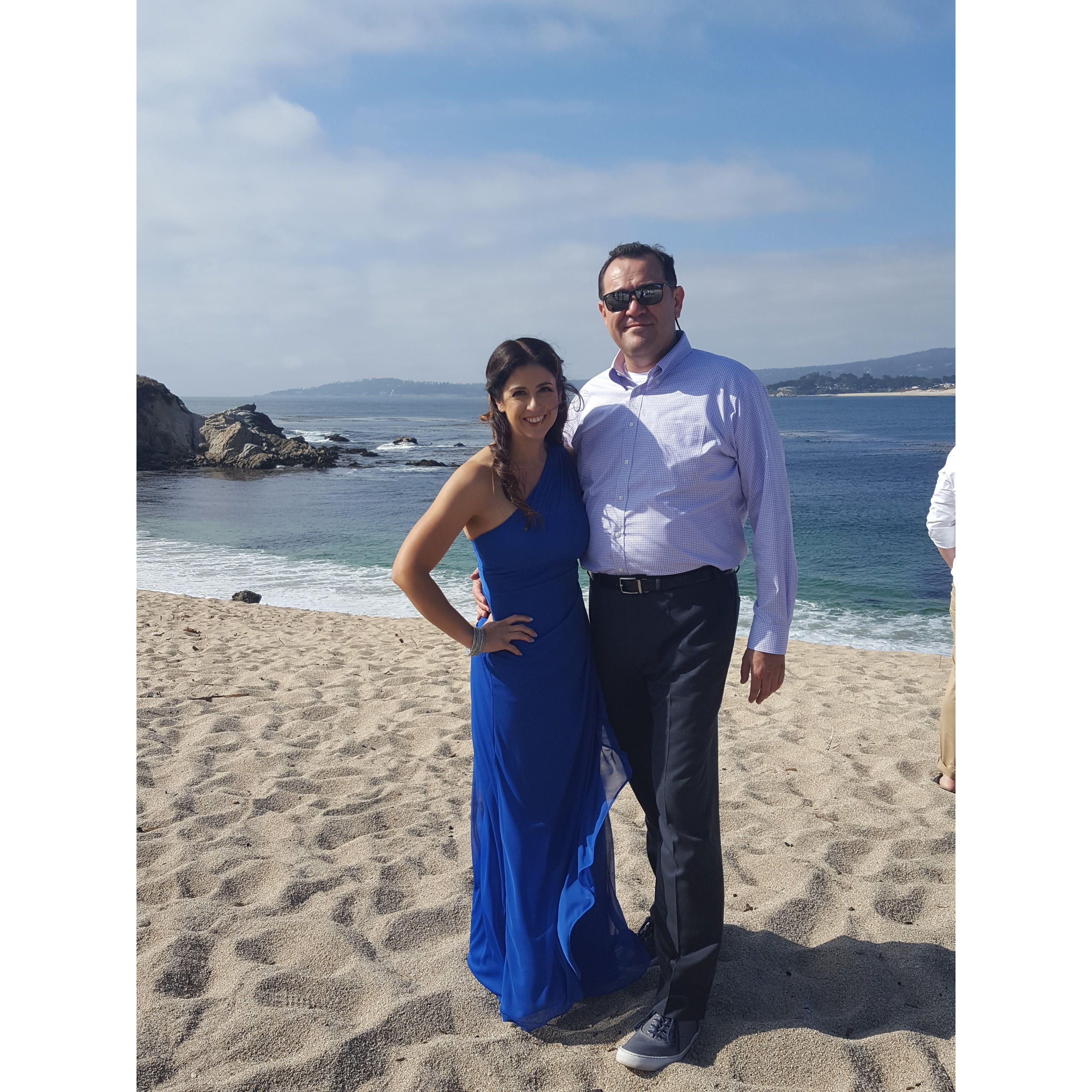 At our friend's wedding in Carmel.