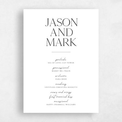 White Simple Wedding Program - Celeste