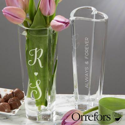 Orrefors Crystal Romantic Heart Bud Vase