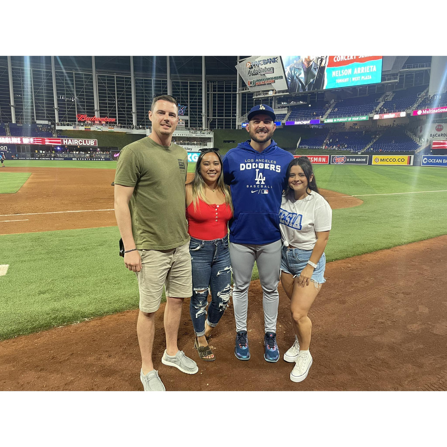 Ricky and Jasmine with Alex and Kayla on the baseball field!