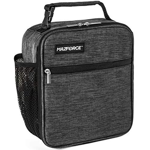 MAZFORCE Original Lunch Bag Insulated Lunch Box - Tough & Spacious Adult Lunchbox to Seize Your Day (Iron Grey - Lunch Bags Designed in California for Men, Adults, Women)