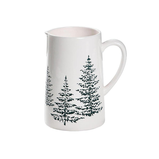 Nordic style Christmas tree artistic conception simple relief ceramic Western steak flat plate - flower arrangement jar