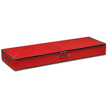 Honey-Can-Do SFT-01598 Wrapping Paper and Bow Storage Organizer, Holiday Red
