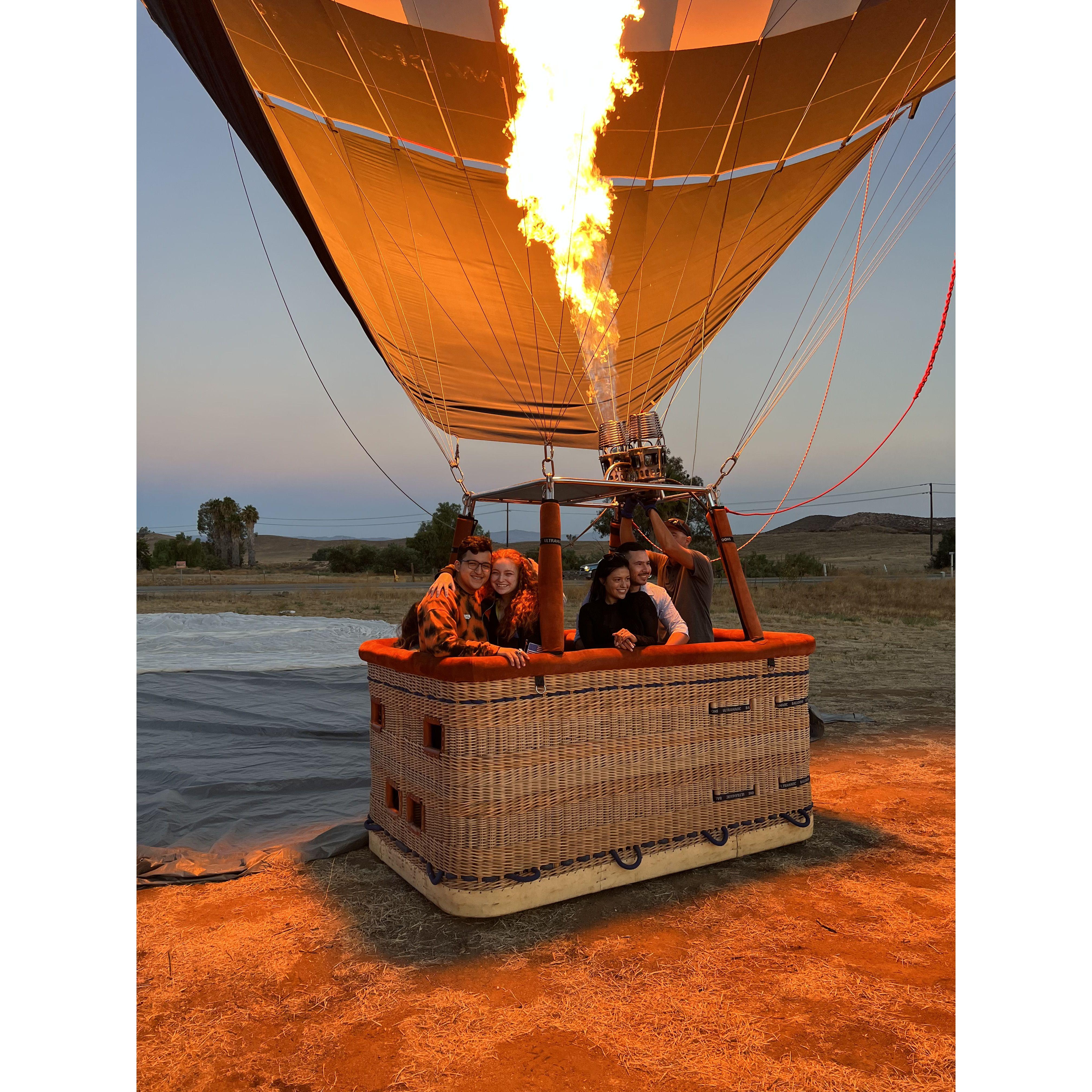 A hot air balloon ride for our 6 month anniversary
