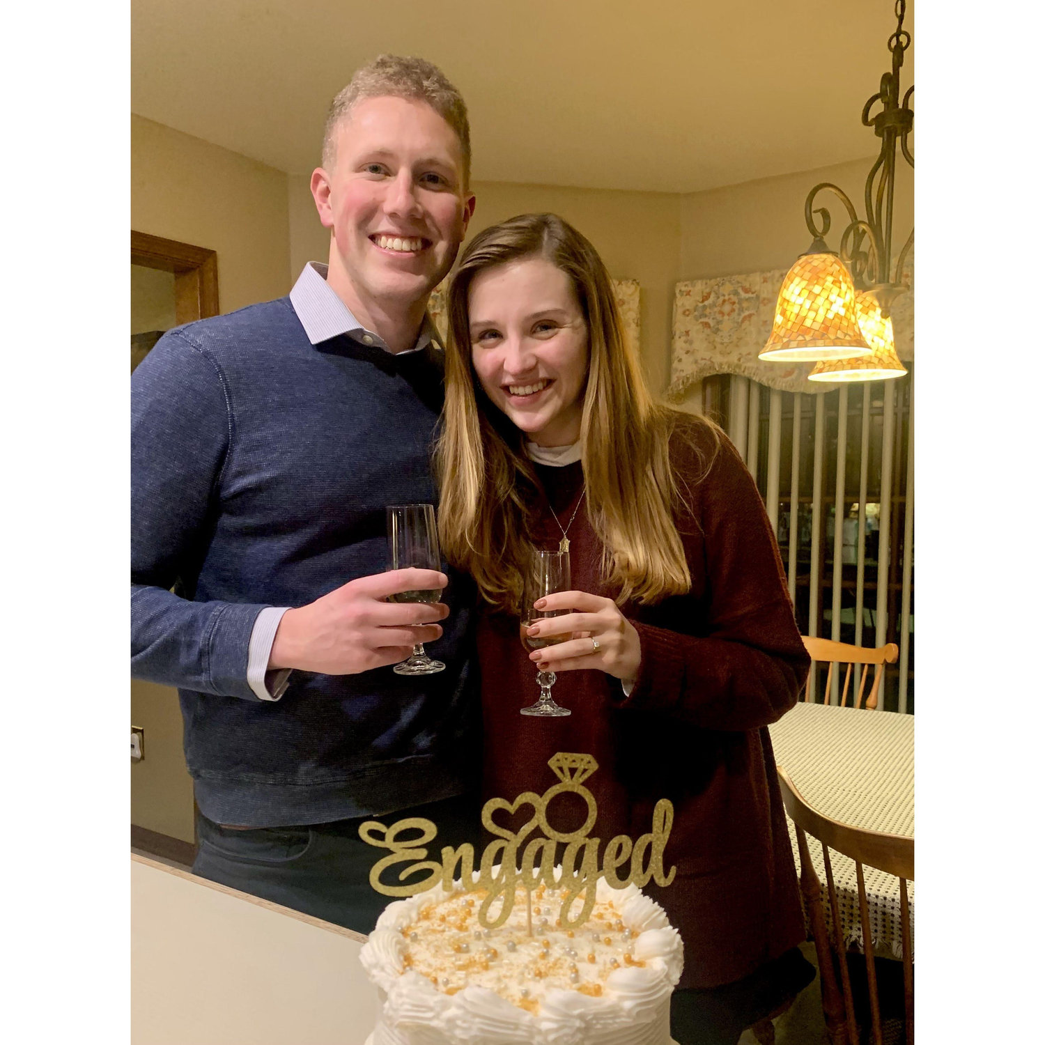Celebrating with our families the day we got engaged!
