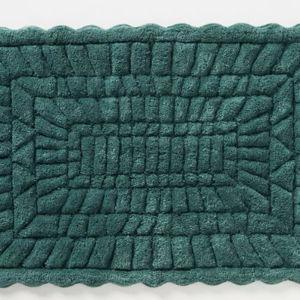 Leighton Hand-Tufted Cotton Bath Mat - Small - Dark Green