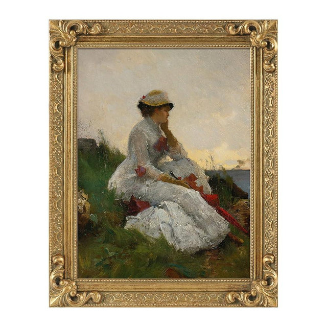 FOLKOR Gold Frame for 8x12 Canvas Painting, 1.8" Wide Solid Wood Vintage Frame for Stretched Canvas Prints Artwork, Living Room Wall Decor for Home Office Gallery, No Back & Cover (Gold)