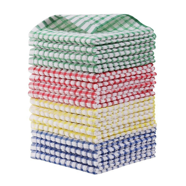 Egles 16 Packs Kitchen Dishcloths 12x12 Inches 100% Cotton Kitchen Dish Cloths for Washing Dishes Scrubbing Wash Cloths Dish Towels Sets (Mix Color)
