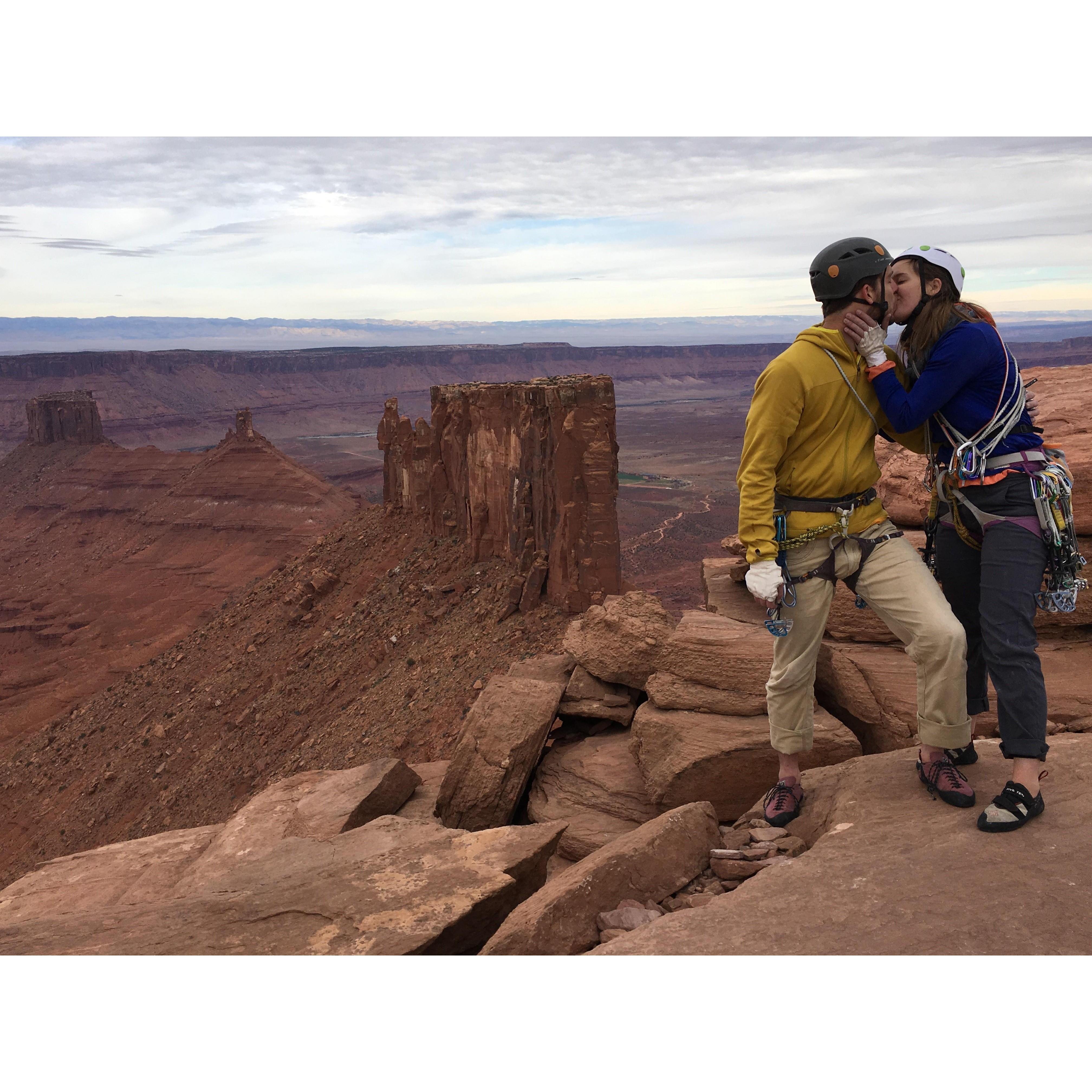 Feeling the love after a beautiful day of climbing in Moab!