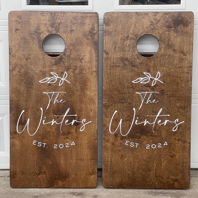Custom Cornhole Boards ONLY - Bean Bag Toss - Wedding Design