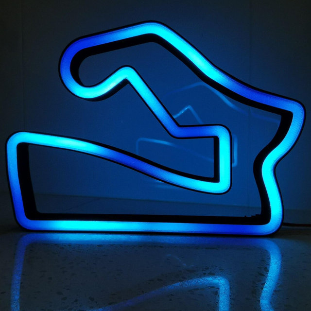 Road America Animated LED RGB Neon Race Track Circuit Desk Wall Art Display Light
