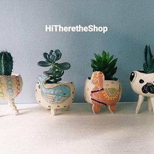 The Very Fun Collection 2 - Ceramic, handmade, succulent pot, small planter, cactus pot, plant pot, home studio pottery.