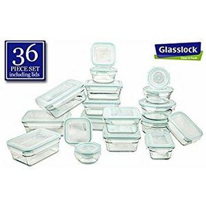 Airtight Anti-Spill Proof Tempered Glasslock Storage Containers 36pc set~Microwave & Oven Safe