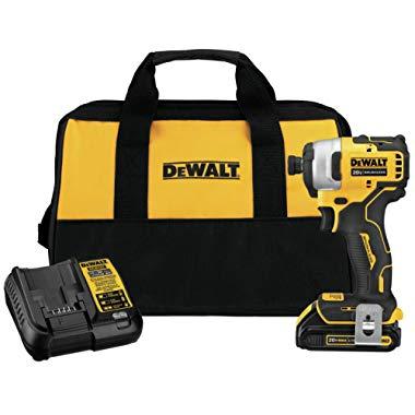 DEWALT DCF809C1 Atomic 20V Max Lithium-Ion Brushless Cordless Compact 1/4 In. Impact Driver Kit W/ 1 Battery