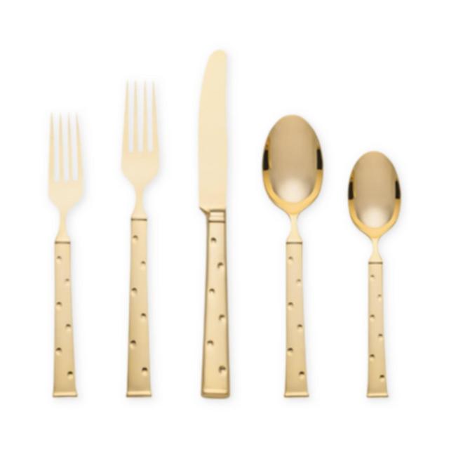 kate spade new york Larabee Dot 5-Piece Gold Place Setting Flatware