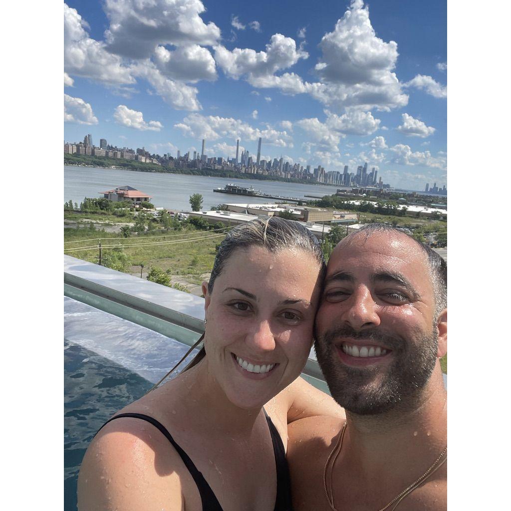 Birthday gift at a Spa looking over at NYC