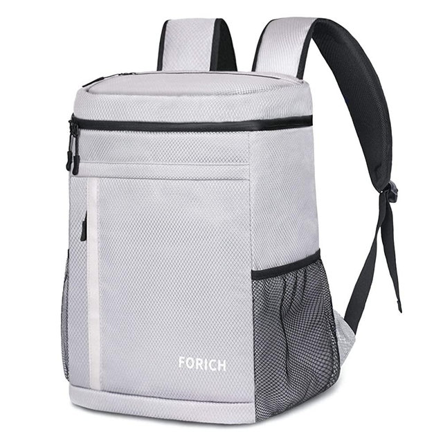 FORICH Cooler Backpack Soft Backpack Cooler Bag Leak Proof Insulated Cooler Backpacks to Beach Camping Hiking Picnic Work Lunch Travel for Men Women (Gray)