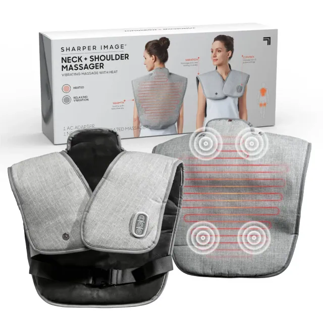 Sharper Image Pain Relief Wrap Neck Heated Body Massager