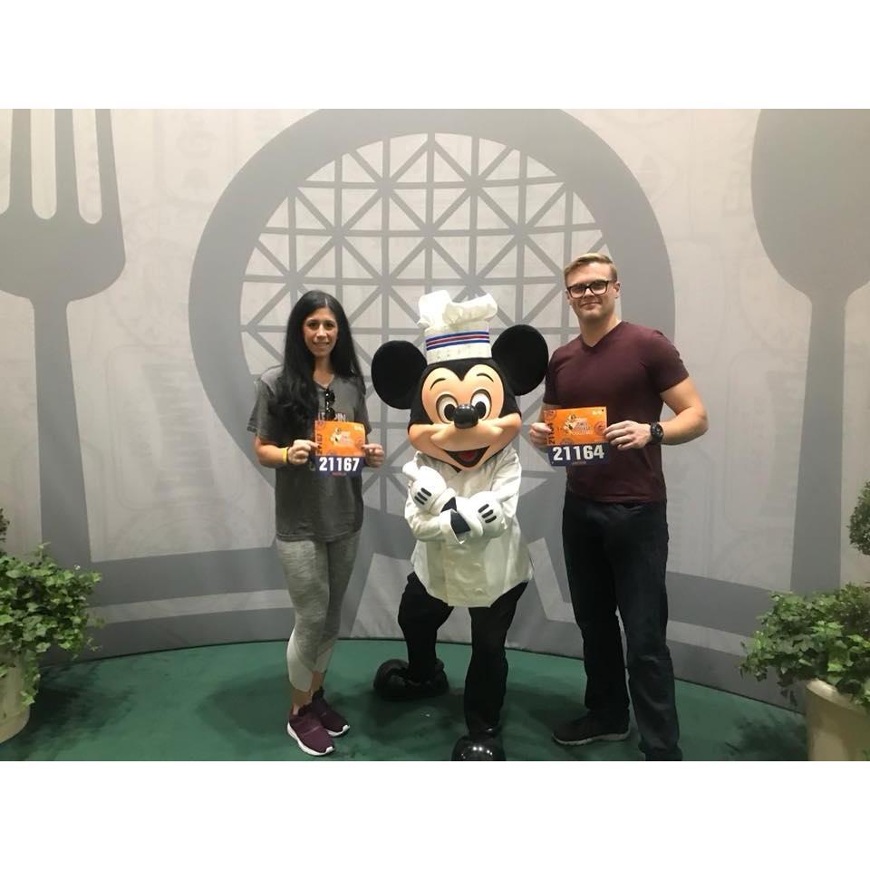 Met Mickey Mouse at Jake's first time at Disney for the Wine & Dine half marathon weekend!