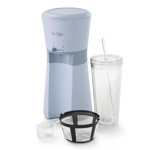 Mr. Coffee Iced Coffee Maker with Reusable Tumbler and Coffee Filter - Gray