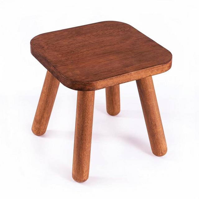 XXYOUPIN Solid Wood Step Stool, Milking Stool, Plant Stand, Round Foot Stool, Removable Portable Stool, Shoe Change Stool, Camping Stool (9.4 inches)