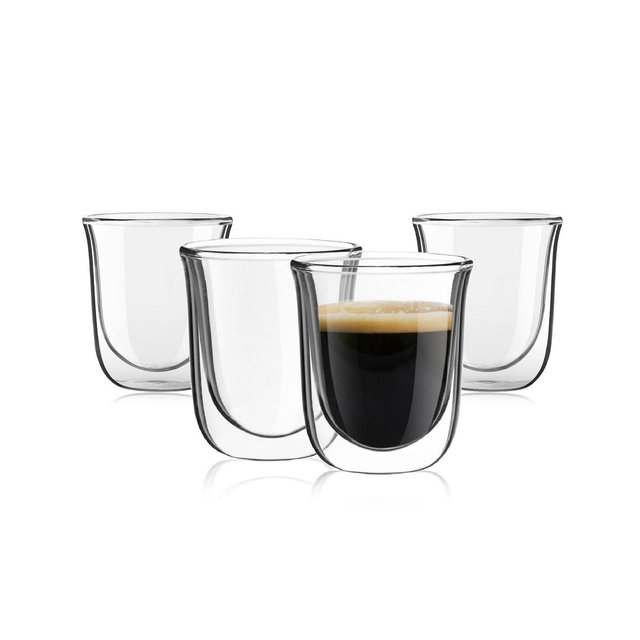 JoyJolt Javaah Double Wall Espresso Glasses - Set of 4