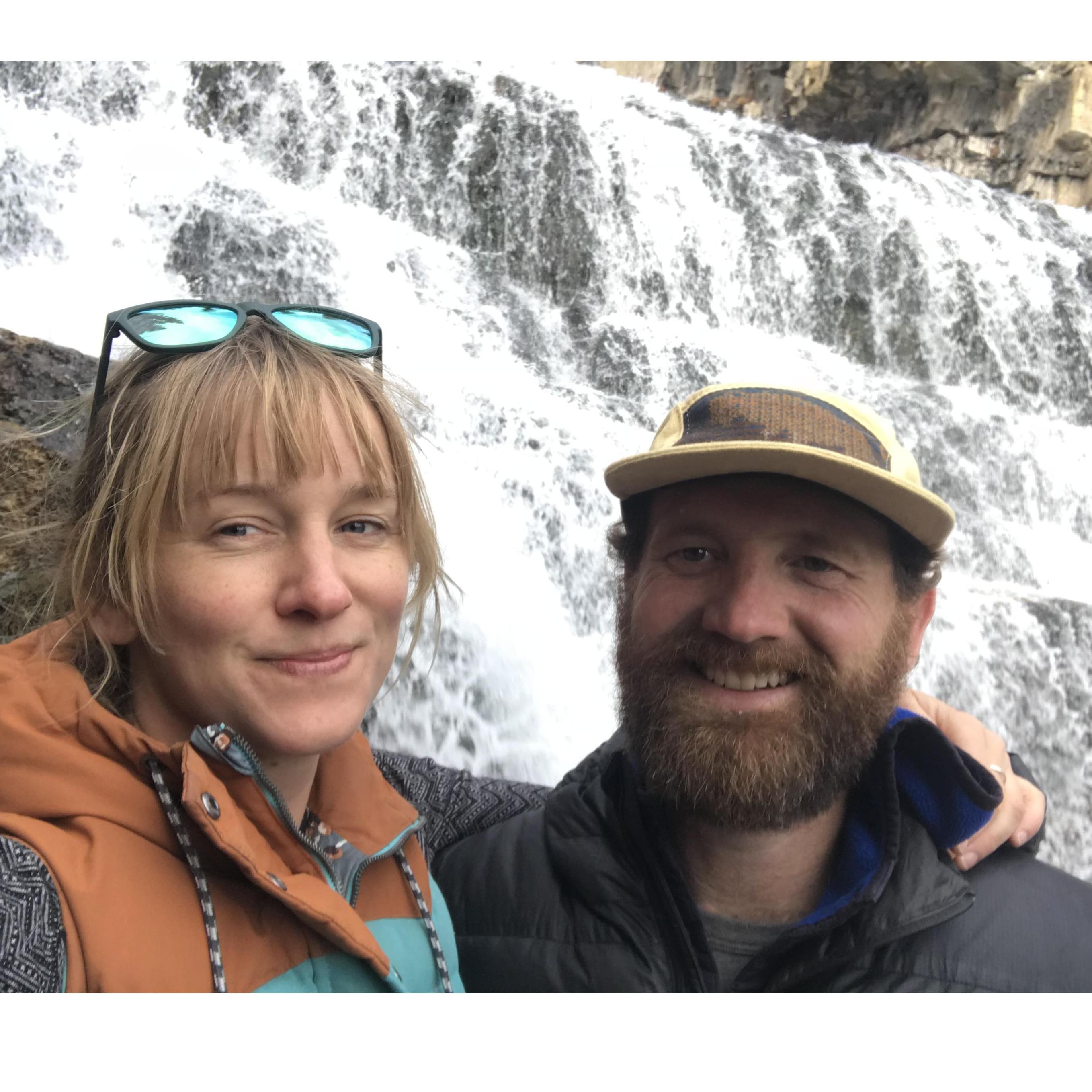 Scoping the waterfall at Granite Hotsprings, 2018.