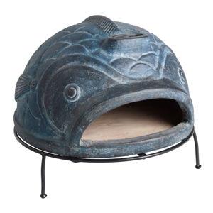 Blue Terracotta Fish Pizza Oven - World Market