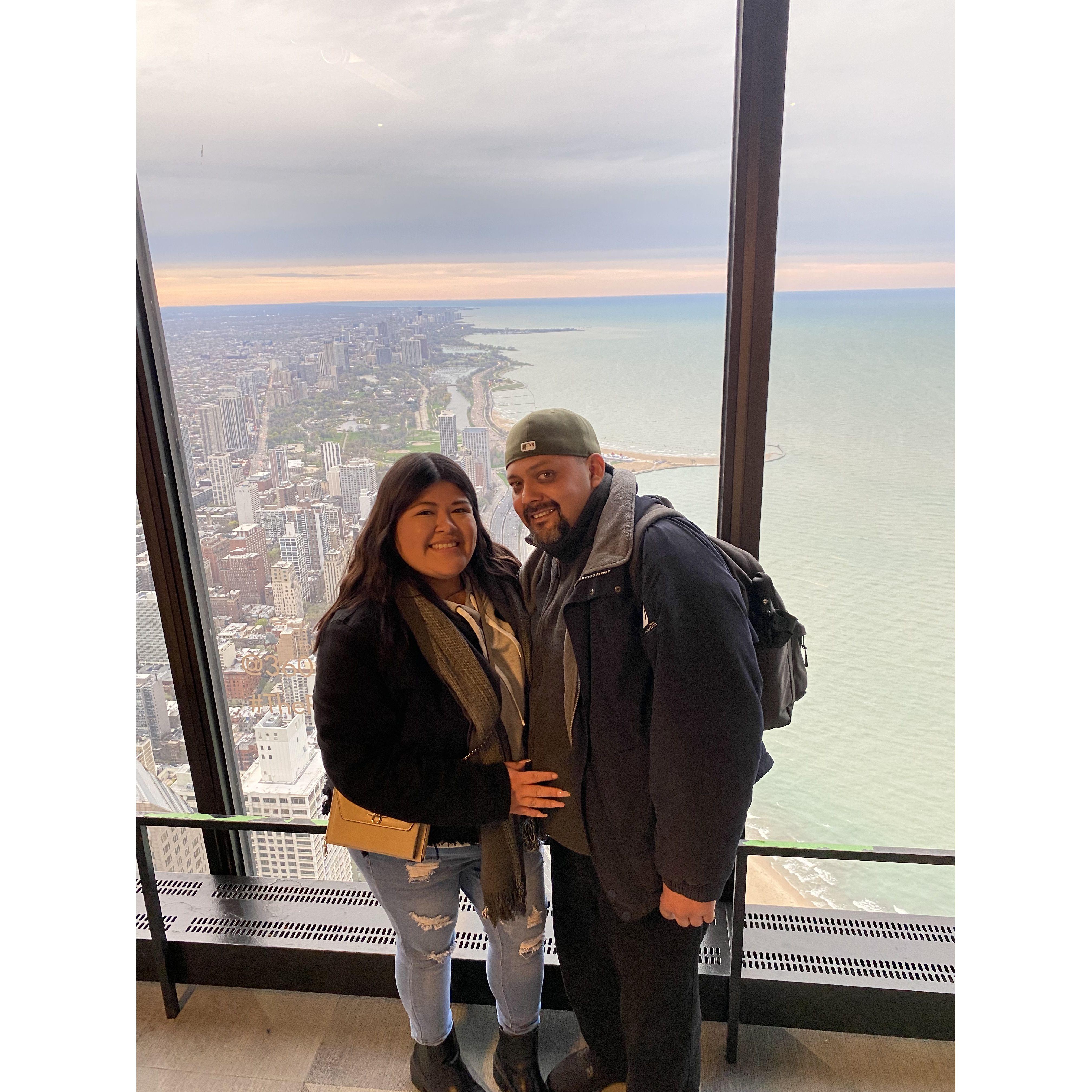 The view at the 360 Observation Deck in Chicago, where a few hours later Rey would propose.