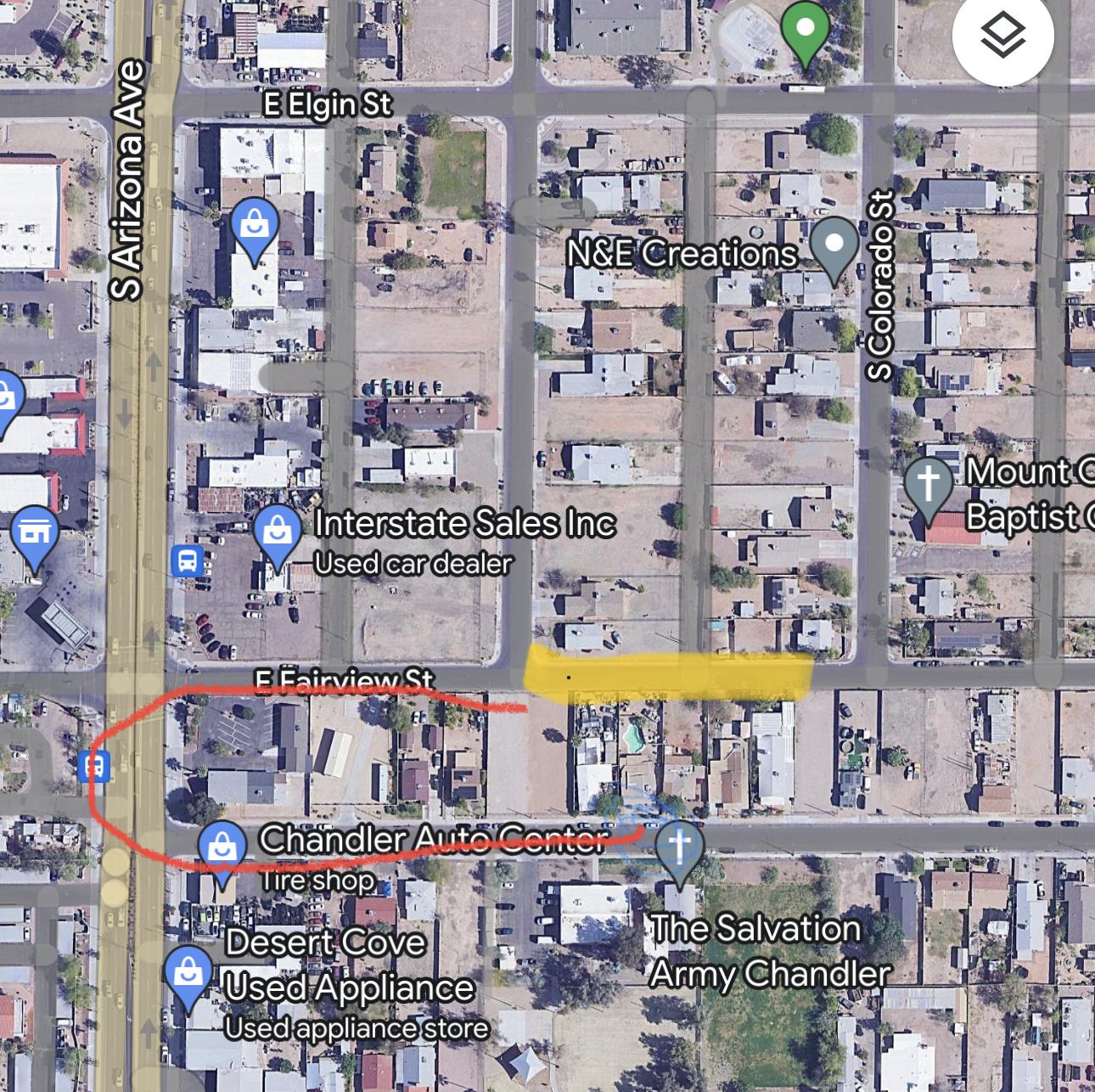 Parking 
Please park as indicated in the pic in the yellow it’s located behind the house. The address provided is off Saragosa but parking and entrance is off Fairview Street.