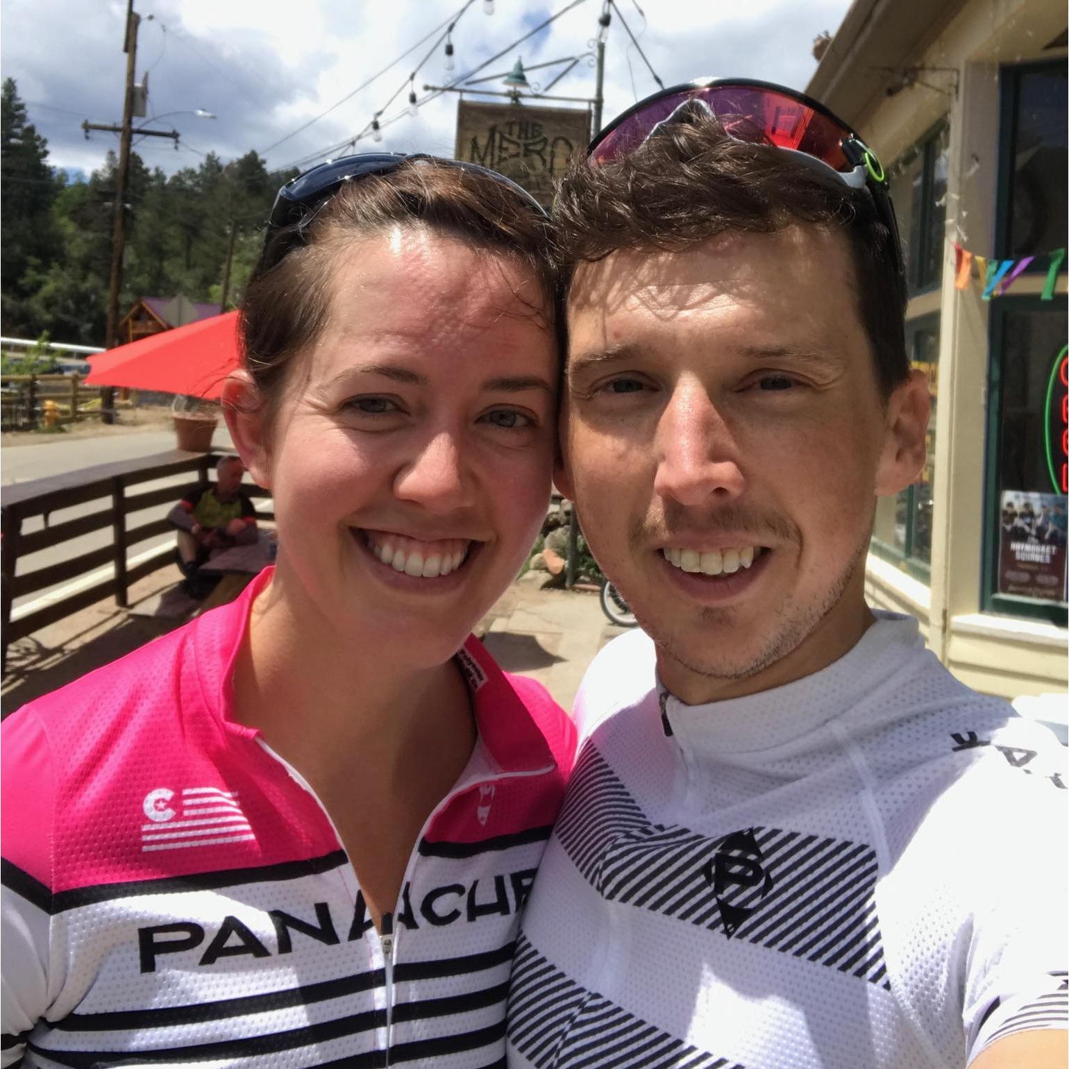 Our first bike ride together, to the Jamestown Mercantile