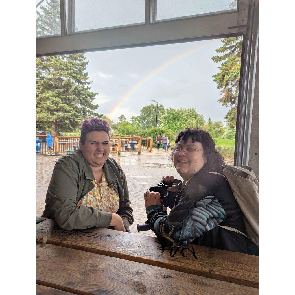 We had a very rainy afternoon at the park with one of Ira's oldest friends, but it sure did make for a near-perfect picture!