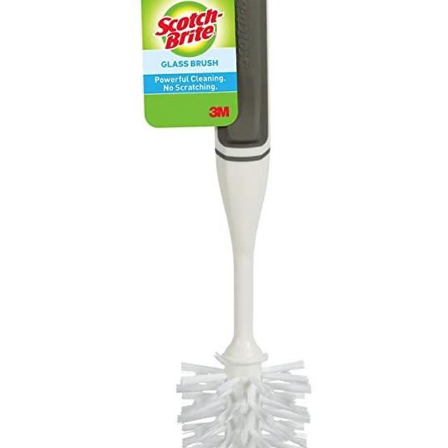 Scotch-Brite Glass and Water Bottle Brush, Long-Lasting Bristles, Safe On Glass, Plastic and Stainless Steel
