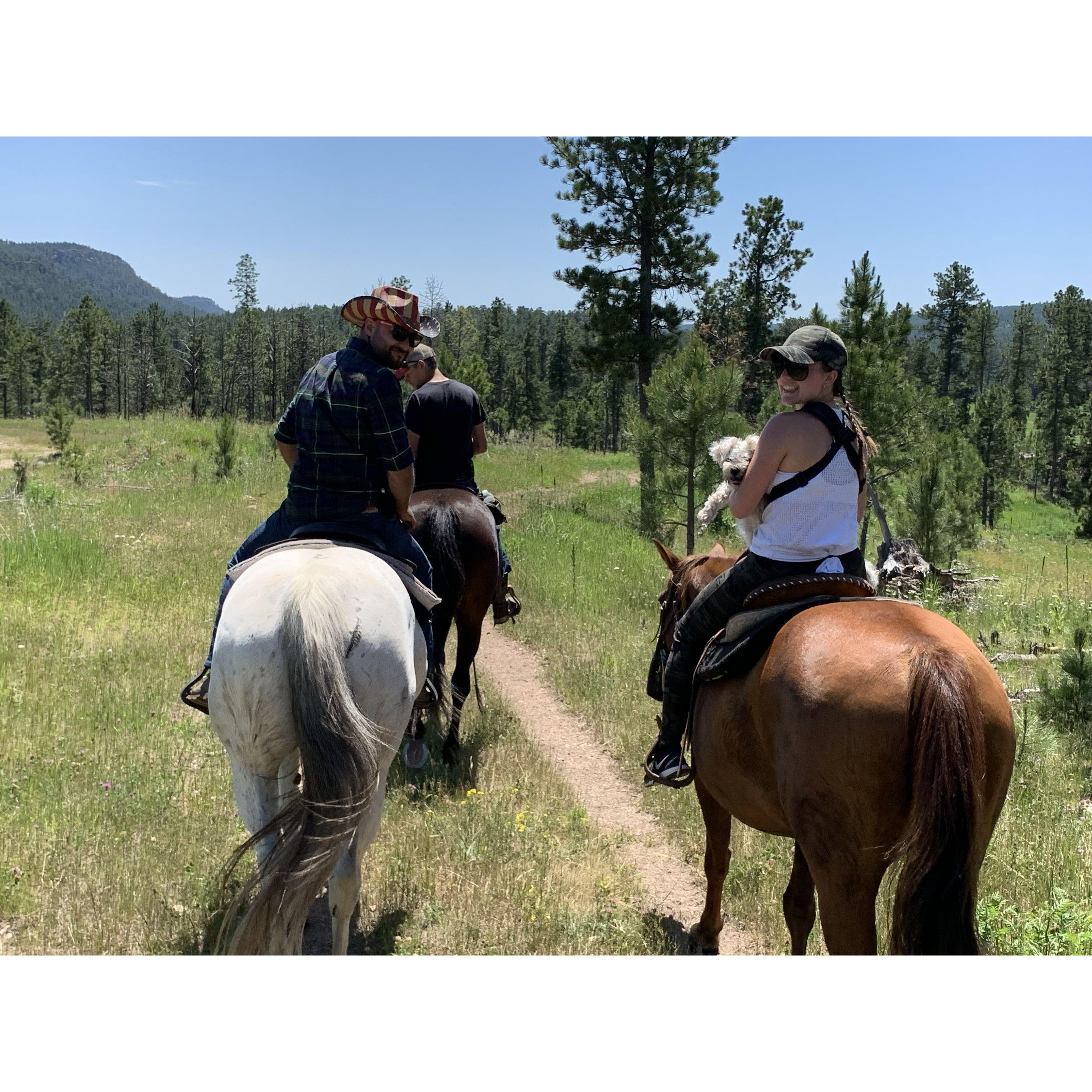 August 12, 2020 - South Dakota. First camping trip together and horseback ride with Olivia as well!!