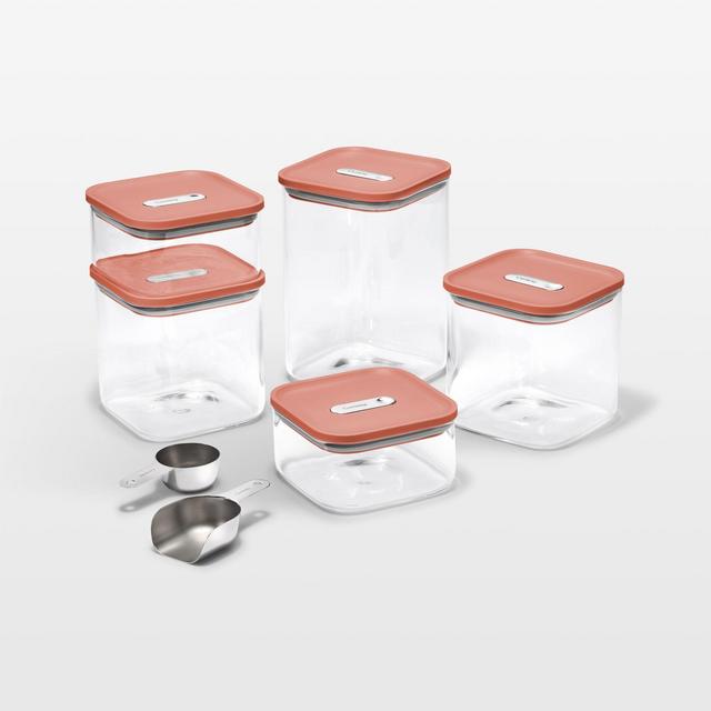 Caraway ® Perracotta 14-Piece Airtight Glass Food Storage Container Set with Plastic and Silicone Lids