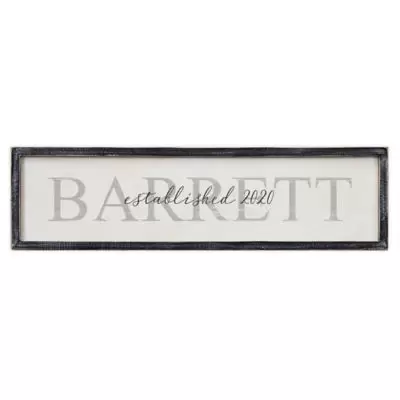 Family Name Personalized Long Blackwashed Barnwood Frame Wall Art