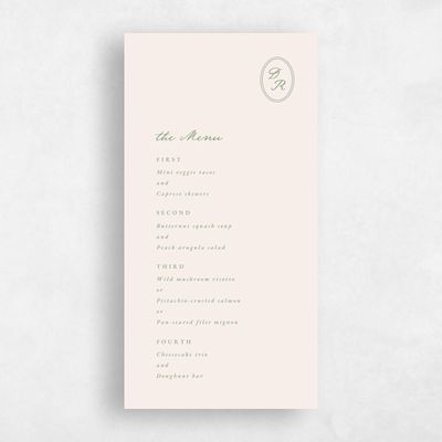 Linen, Beige Wedding Menu - Dolores